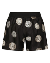 Coin print silk shorts - | Dolce & Gabbana