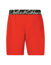 Mid-length swim trunks with Dolce&Gabbana logo - | Dolce & Gabbana