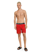 Mid-length swim trunks with Dolce&Gabbana logo - | Dolce & Gabbana