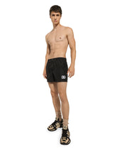 Swim shorts with DG patch - | Dolce & Gabbana