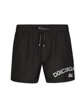 Short swim trunks with Dolce&Gabbana logo - | Dolce & Gabbana