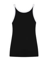Fine-rib cotton singlet with DG patch - | Dolce & Gabbana