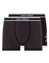 Solid-color and polka-dot-print stretch cotton boxers two-pack - | Dolce & Gabbana