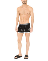 Solid-color and polka-dot-print stretch cotton boxers two-pack - | Dolce & Gabbana