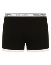 Two-pack plain and printed stretch cotton boxers - | Dolce & Gabbana