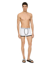 Two-pack plain and printed stretch cotton boxers - | Dolce & Gabbana