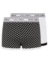 Two-pack plain and printed stretch cotton boxers - | Dolce & Gabbana