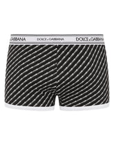 Two-pack plain and printed stretch cotton boxers - | Dolce & Gabbana