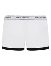 Two-pack plain and printed stretch cotton boxers - | Dolce & Gabbana