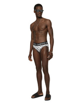 Two-pack solid-color and printed stretch cotton jersey mid-length briefs - | Dolce & Gabbana