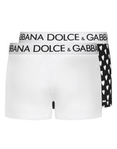 Two-pack solid-color and printed stretch cotton boxers - | Dolce & Gabbana