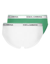 Two-pack mid-length cotton jersey briefs - | Dolce & Gabbana