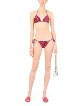 Triangle bikini top with neon leopard print - | Dolce & Gabbana