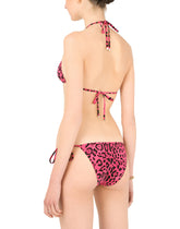 Triangle bikini top with neon leopard print - | Dolce & Gabbana