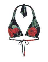 Rose-print padded triangle bikini top - | Dolce & Gabbana