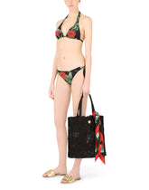Rose-print padded triangle bikini top - | Dolce & Gabbana