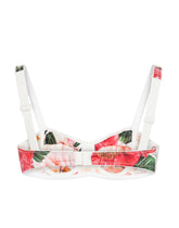 Camellia-print satin balconette bra - | Dolce & Gabbana
