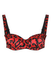 Leopard-print satin balconette bra - | Dolce & Gabbana