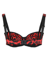 Leopard-print satin balconette bra - | Dolce & Gabbana