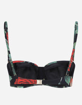 Rose-print balconette bikini top - | Dolce & Gabbana