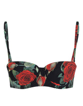 Rose-print balconette bikini top - | Dolce & Gabbana
