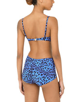 Balconette bikini top with neon leopard print - | Dolce & Gabbana