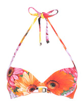 Push-up bikini top with gerbera-daisy print - | Dolce & Gabbana