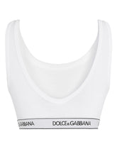 Jersey bralet with branded elastic and wide straps - | Dolce & Gabbana