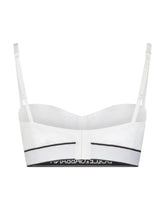 Fine-rib jersey balconette bra with branded elastic - | Dolce & Gabbana