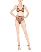 Tulle triangle bra with DG logo - | Dolce & Gabbana