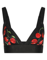 Cherry-print satin bra - | Dolce & Gabbana