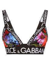 Meadow-print satin triangle bra - | Dolce & Gabbana