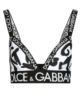 Triangle bra with graffiti logo print - | Dolce & Gabbana