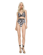 Triangle bra with graffiti logo print - | Dolce & Gabbana