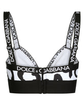 Triangle bra with graffiti logo print - | Dolce & Gabbana