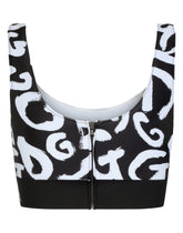 Jersey bralette with graffiti logo print - | Dolce & Gabbana