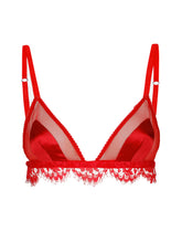 Satin, lace and tulle soft-cup triangle bra - | Dolce & Gabbana