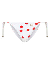 String bikini bottoms with polka dot print - | Dolce & Gabbana