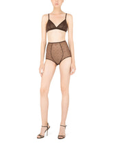Jacquard tulle high-waisted panties - | Dolce & Gabbana