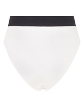 High-waisted satin briefs with branded elastic - | Dolce & Gabbana