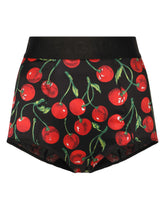 Cherry-print satin high-waisted panties - | Dolce & Gabbana