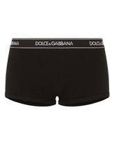 Jersey shorts with branded elastic - | Dolce & Gabbana