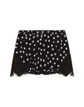 Polka-dot silk lingerie shorts with lace detailing - | Dolce & Gabbana