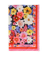 Cotton sarong with garden print (110 x 190) - | Dolce & Gabbana