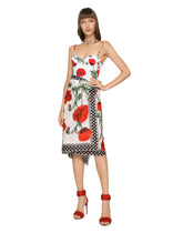 Batiste sarong with poppy print (110 x 190) - | Dolce & Gabbana