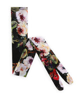 Tulle tights with rose garden print - | Dolce & Gabbana