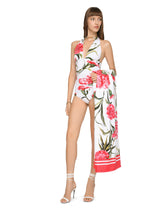 Carnation-print terrycloth beach towel - | Dolce & Gabbana