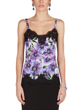 Top with all-over anemones print - | Dolce & Gabbana