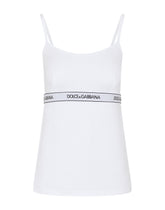 Jersey top with branded elastic - | Dolce & Gabbana