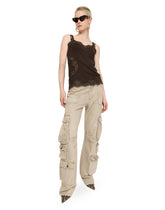 Wool jersey lingerie top with lace inlays - | Dolce & Gabbana